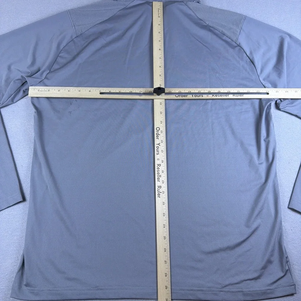 Adidas Shoulder Stripe 1/4 Zip Sweatshirt Mens Extra Large Gray Pullover Running